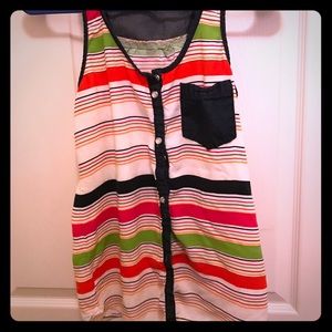 Striped tank top style button up